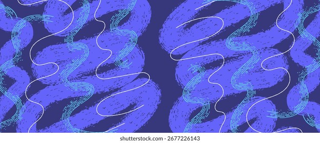 Abstract Background with Thick Curved Hand Brush Strokes for Kids Event Poster and Banner Design Elements