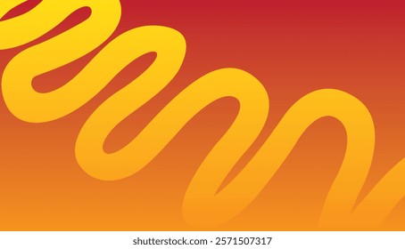 Abstract background, with a thick, serpentine line crossing diagonally, with warm tones predominating. Vector design