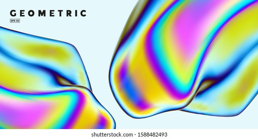Abstract background with thin film interference. Glossy shape 3d render. Eps10 vector.