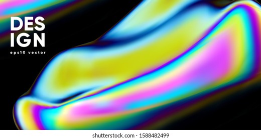 Abstract background with thin film interference. Glossy shape 3d render. Eps10 vector.