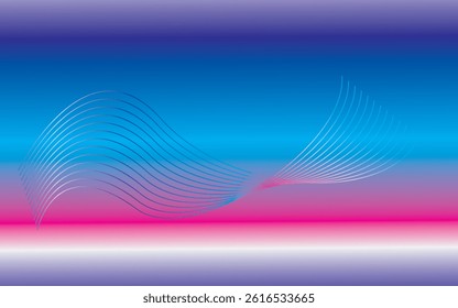 Abstract background with thin flowing lines, creating a sense of fluidity and motion. This vibrant and modern design is perfect for branding, digital art, presentations.