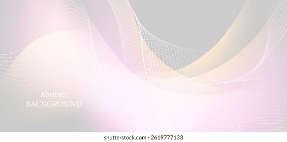 An abstract background with thin line patterns appears on a background of soft pastel colors such as pink and gray. The creation of fine lines adds dimension and depth to the image.