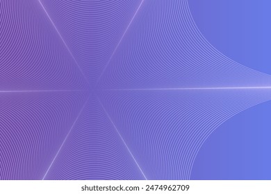 Abstract background with thin lines in the shape of spider web. Linear smooth waves. Gradient purple. Wave texture. Modern backdrop. Vector illustration