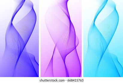 Abstract background with three colorful waves