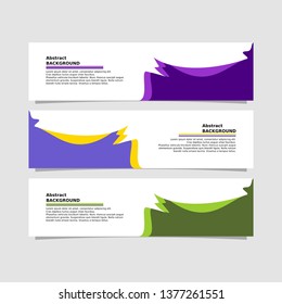 Abstract background, three kinds of design colors in a set of abstract banner designs with purple, blue, green and yellow variants