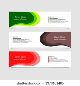 Abstract background, three kinds of design colors in a set of abstract banner designs with purple, pink, green and yellow variants