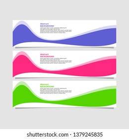 Abstract background, three kinds of design colors in a set of abstract banner designs with blue, green and red variants