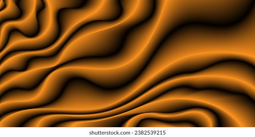 Fondo abstracto de las líneas anaranjadas de gradiente tridimensional. Plantilla de fondo de onda naranja para diseño creativo