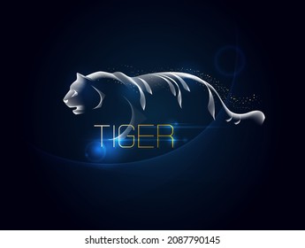 Resumen de fondo con tigre. El símbolo del año nuevo. Ilustración del vector