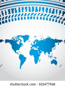abstract background with tire design and a special blue map