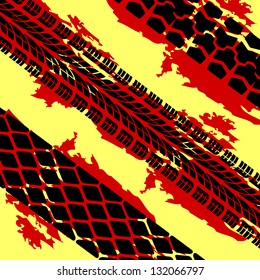 Abstract background tire prints, vector illustration