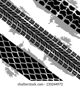 Abstract background tire prints, vector illustration