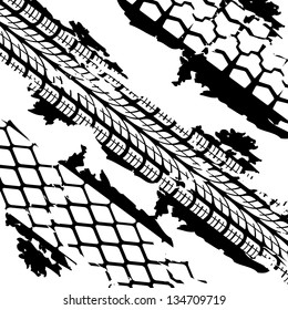 Abstract background tire prints, vector illustration