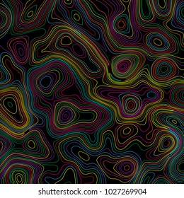 Abstract background with topographic contour lines in bright colours