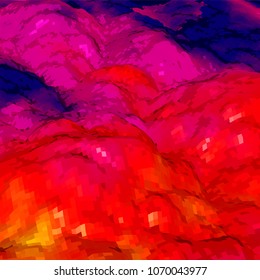 Abstract background with topographic landscape map and pixelated structure with textured moluntains and hills