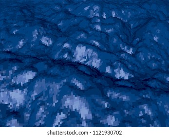 Abstract background with topographic landscape map and pixelated structure with textured moluntains and hills