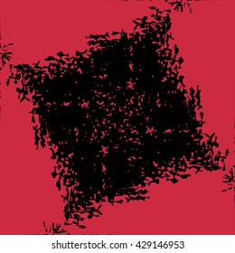 Abstract background with torn edges. Uneven strokes with small particles at edges. Vector element of graphical design