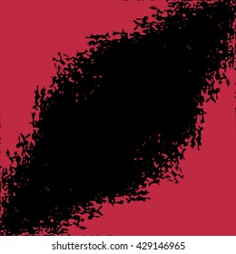 Abstract background with torn edges. Uneven strokes with small particles at edges. Vector element of graphical design