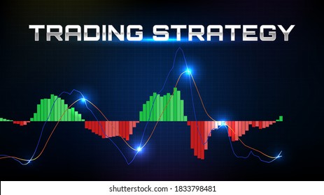 abstract background of trading stock market MACD indicator technical analysis graph with stock market volume chart