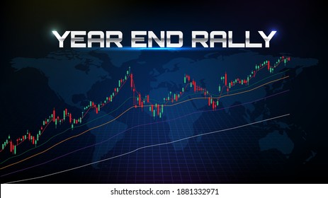 contexto abstracto del mercado de valores de negociación AÑO FINAL RALLY y indicador EMA gráfico de análisis técnico