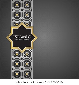 Abstract background with traditional islamic ornament. gray and gold arabesque