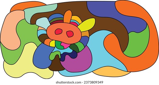 Abstract Background of Traditional Masks Full of Color Vector.