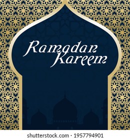 Abstract background with traditional ornament. Vector illustration. beautiful ramadan kareem greeting card design with mandala art