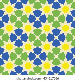 Abstract background with traditional ornament. Vector illustration. Seamless pattern.