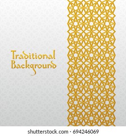 Abstract background with traditional ornament. Vector illustration.