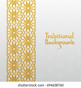 Abstract background with traditional ornament. Vector illustration.