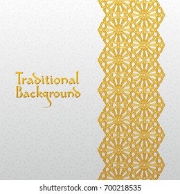 Abstract background with traditional ornament. Vector illustration.
