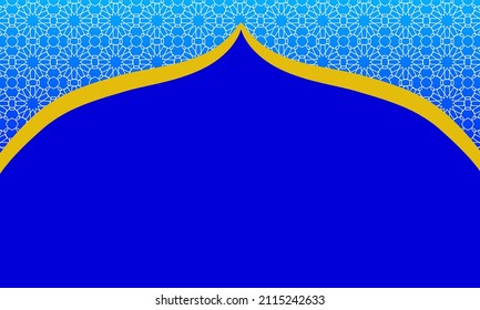 Abstract background with traditional ornaments. Vector illustration in blue color