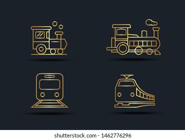 Abstract background of Train sets,transportation,Gold color,vector illustrations