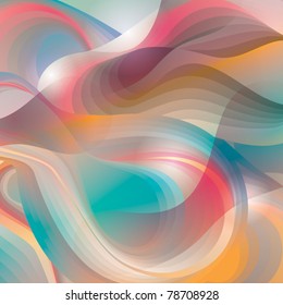 Abstract background with transforming shining forms. Vector illustration.