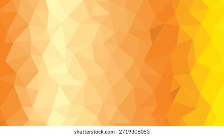 Un fondo abstracto cambia de naranja a amarillo, formado por un diseño geométrico de baja poli con facetas poligonales.