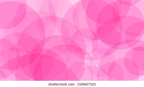 Abstract background of translucent circles in pink colors