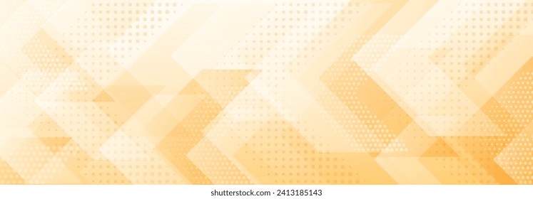 Abstract background of translucent flat shapes and dots in yellow colors