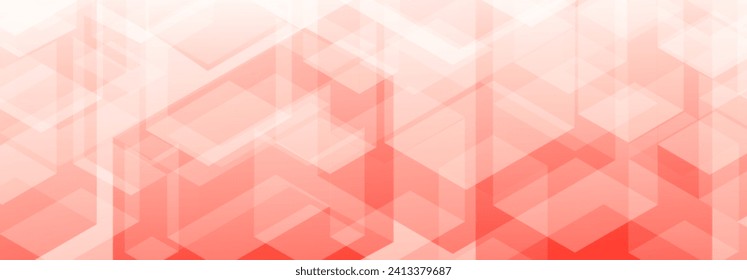Abstract background of translucent isometric shapes such as cubes and parallelepipeds shapes in red colors