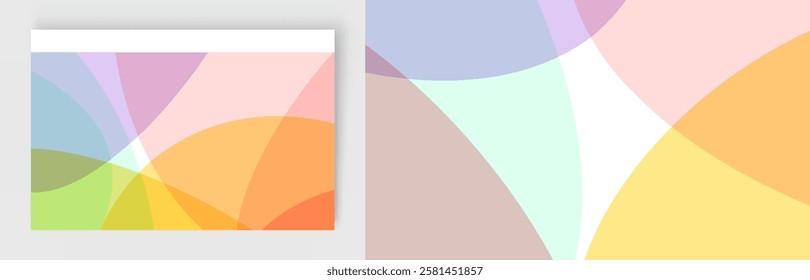 Abstract background with translucent overlapping coloured shapes. Modern design. 3d vector illustration for brochure, banner, flyer or presentation.