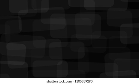Abstract background of translucent rectangles with rounded corners in black colors