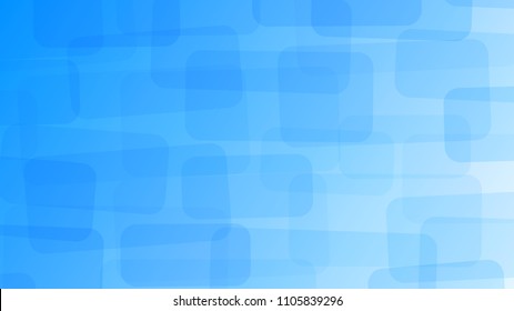 Abstract background of translucent rectangles with rounded corners in light blue colors