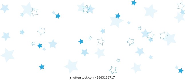 Abstract background of translucent stars in blue colors