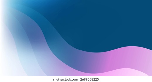Abstract background with translucent wavy, curvy shapes, soft gradient colors in blue, purple and pink. Modern flowing design, perfect for digital art, presentations, or contemporary decoration.