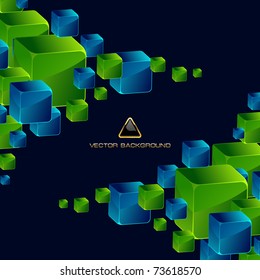 Abstract background with transparent boxes
