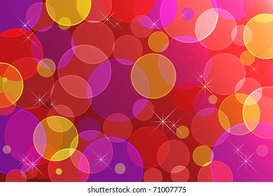 Abstract background with transparent circles and stars. 10eps vector.