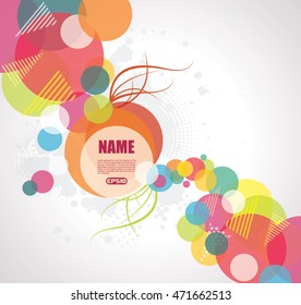 Abstract background with transparent circles, vector illustration.
