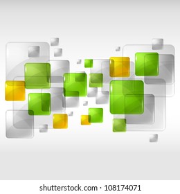 Abstract background with transparent colored squares. Eps 10.