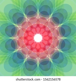 Abstract background with transparent colorful circles and ovals. Vector illustration for print, textile, fabric, package, wrapping or cover. 