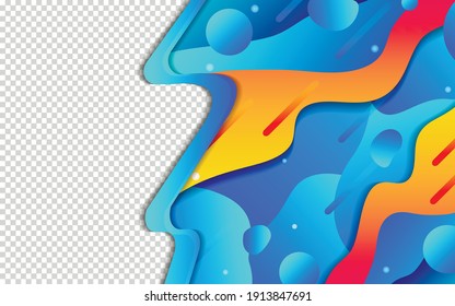 Abstract background with transparent frame concept, wave shapes composition. Suitable for templates, brochure, flyer, sale banner 