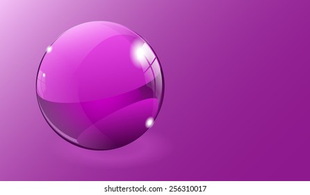 Abstract background with transparent glass ball  - vector drawing